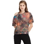 abstraction 22 One Shoulder Cut Out T-Shirt