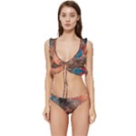 abstraction 22 Low Cut Ruffle Edge Bikini Set