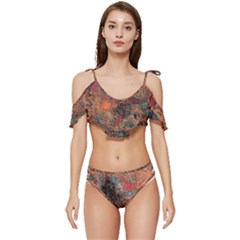 Ruffle Edge Tie Up Bikini Set	 