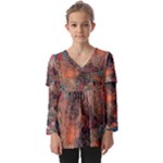 abstraction 22 Kids  V Neck Casual Top