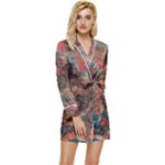 abstraction 22 Long Sleeve Satin Robe