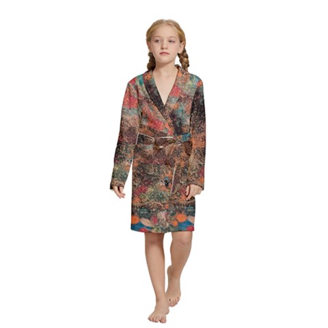 abstraction 22 Kids  Long Sleeve Velvet Lounge Robe from ArtsNow.com