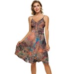 abstraction 22 Sleeveless Tie Front Chiffon Dress