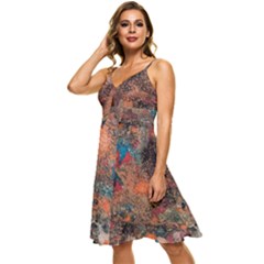 Sleeveless Tie Front Chiffon Dress 