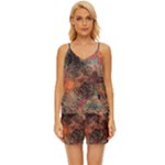 abstraction 22 V-Neck Satin Pajamas Set