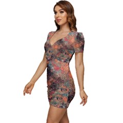 Low Cut Cap Sleeve Mini Dress 