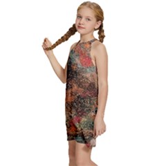 Kids  Halter Collar Waist Tie Chiffon Dress 