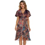 abstraction 22 Women s Kimono Wrap Satin Dress