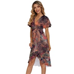 Women s Kimono Wrap Satin Dress 