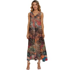 V-Neck Sleeveless Wide Leg Pants Overalls 