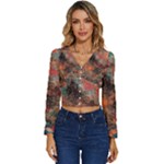 abstraction 22 Long Sleeve V-Neck Top