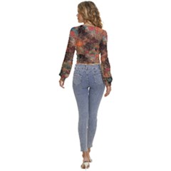 Long Sleeve Deep-V Velour Top 
