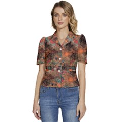 Puffed Short Sleeve Button Up Jacket 
