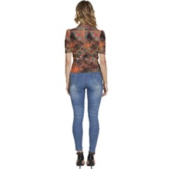 Puffed Short Sleeve Button Up Jacket 