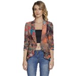 abstraction 22 Women s 3/4 Sleeve Ruffle Edge Open Front Jacket