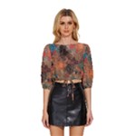abstraction 22 Mid Sleeve Drawstring Hem Top