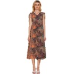 abstraction 22 V-Neck Drawstring Shoulder Sleeveless Maxi Dress