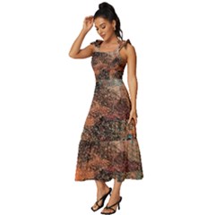 Tie-Strap Tiered Midi Chiffon Dress 