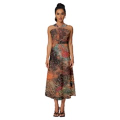 Sleeveless Cross Front Cocktail Midi Chiffon Dress 