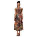 abstraction 22 Sleeveless Cross Front Cocktail Midi Chiffon Dress