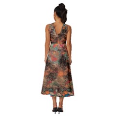 Sleeveless Cross Front Cocktail Midi Chiffon Dress 