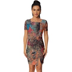 Fitted Knot Split End Bodycon Dress 