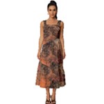 abstraction 22 Square Neckline Tiered Midi Dress