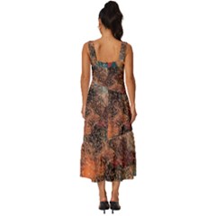 Square Neckline Tiered Midi Dress 