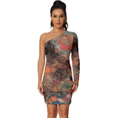 Long Sleeve One Shoulder Mini Dress 