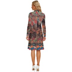 Long Sleeve Shirt Collar A-Line Dress 