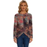 abstraction 22 Long Sleeve Crew Neck Pullover Top