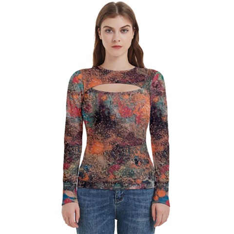 abstraction 22 Women s Cut Out Long Sleeve T