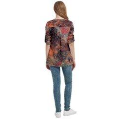 Women s Zip Front V-Neck 3/4 Sleeve Casual Top Pocket Shirt 