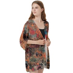 Open Front 3/4 Sleeve Batwing Chiffon Cardigan Kimono 