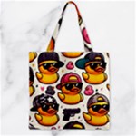 Gangster duck tote bag Zipper Grocery Tote Bag