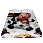 Dancing cow fitted sheet Fitted Sheet (Queen Size)