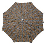 Blue Brown Leopard Straight Umbrellas