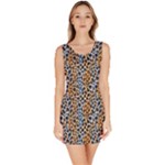 Blue Brown Leopard Bodycon Dress