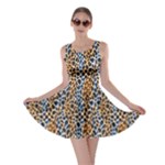 Blue Brown Leopard Skater Dress