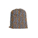 Blue Brown Leopard Drawstring Pouch (Medium)