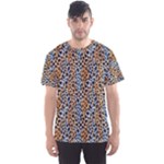 Blue Brown Leopard Men s Sport Mesh T-Shirt