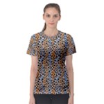 Blue Brown Leopard Women s Sport Mesh T-Shirt