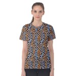 Blue Brown Leopard Women s Cotton T-Shirt