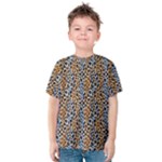 Blue Brown Leopard Kids  Cotton T-Shirt