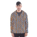 Blue Brown Leopard Men s Hooded Windbreaker