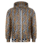 Blue Brown Leopard Men s Zipper Hoodie