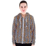 Blue Brown Leopard Women s Zipper Hoodie