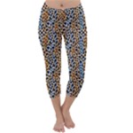 Blue Brown Leopard Capri Winter Leggings 