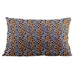 Blue Brown Leopard 24 x16  Lumbar Throw Cushion Case (Two Sides)