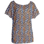 Blue Brown Leopard Women s Oversized T-Shirt